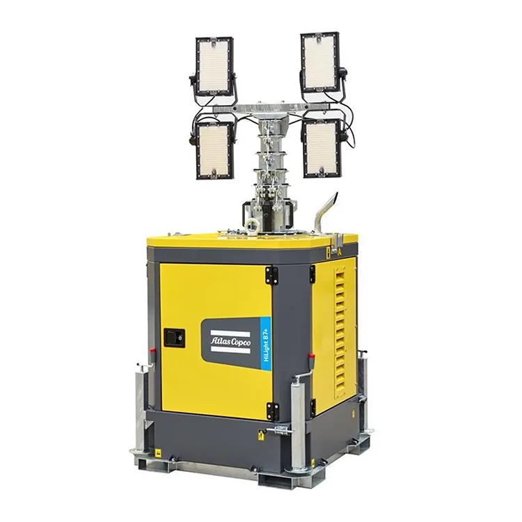 ​Quels sont les principaux avantages que la tour d'éclairage LED Hilight d'Atlas Copco apporte aux projets de construction et d'éclairage événementiel ?