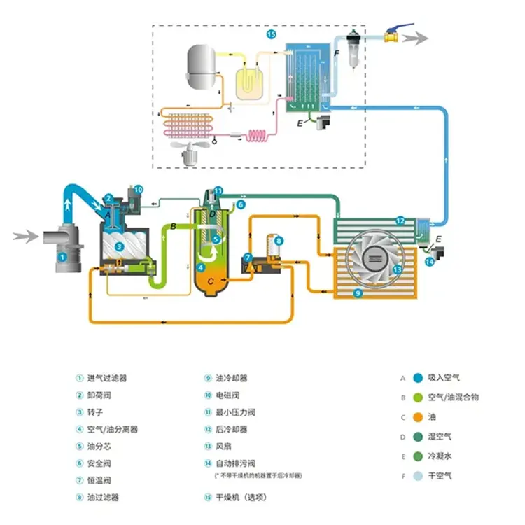 Light duty screw compressor